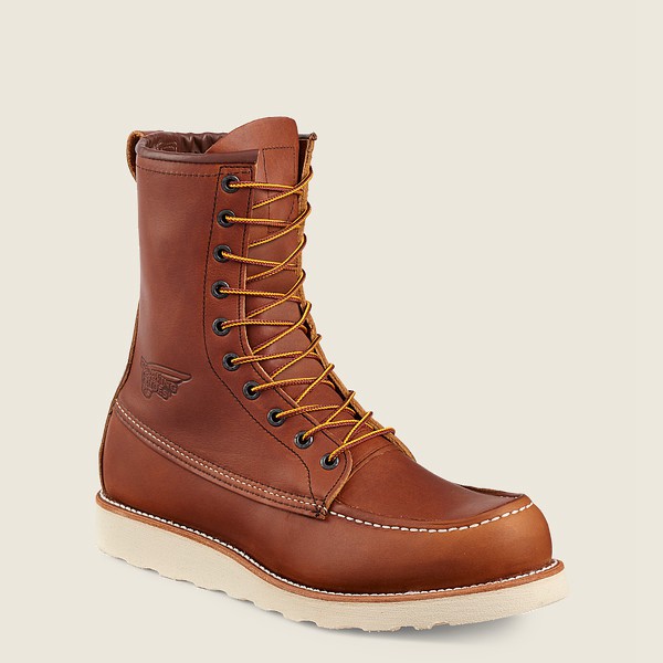 Work Støvler Herre - Red Wing Traction Tred - 8-Inch Soft Toe - Brune - GQKAFB-807